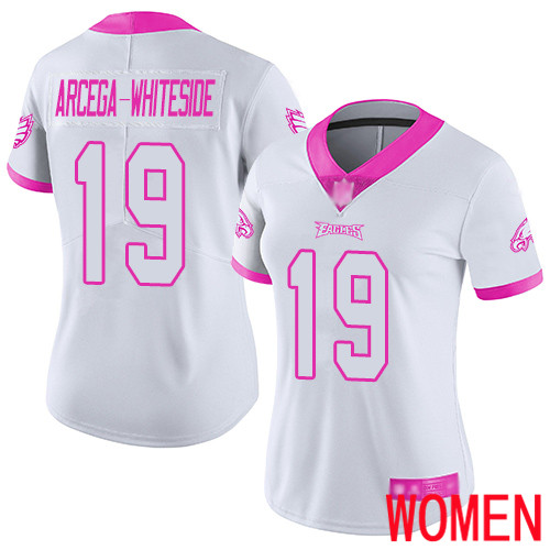 Women Philadelphia Eagles #19 JJ Arcega-Whiteside Limited White Pink Rush Fashion NFL Football Jersey->youth nfl jersey->Youth Jersey